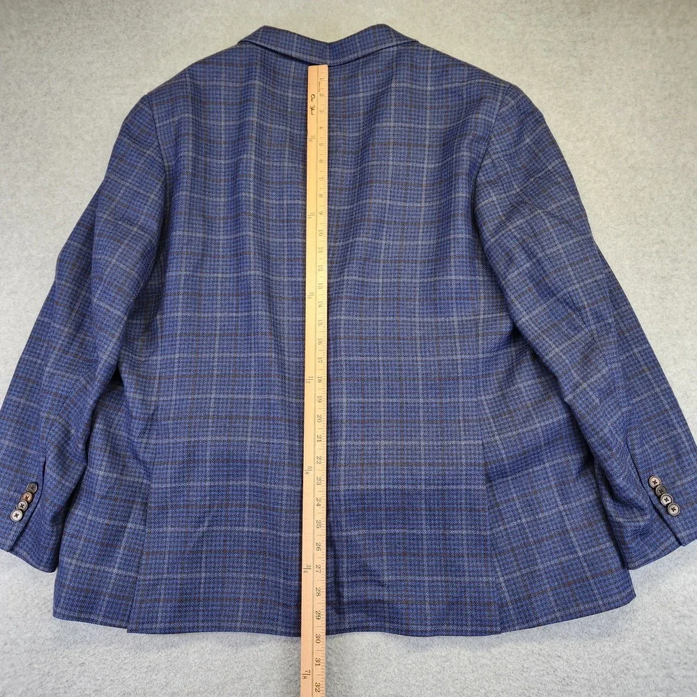 Joseph Abboud Men 50R Plaid Modern Fit Drago Wool Blazer Sport Coat Suit Jacket